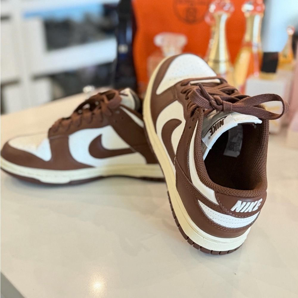 Nike Brown and White Low-Top Athletic Sneakers